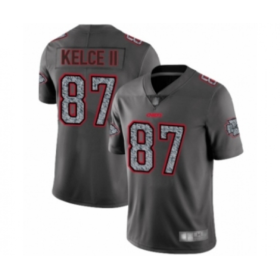 Men's Kansas City Chiefs 87 Travis Kelce Limited Gray Static Fashion Football Jersey