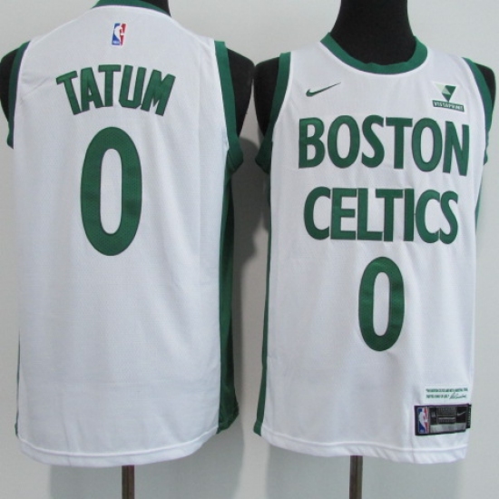 Men's Boston Celtics 0 Jayson Tatum Nike White Swingman Player Jersey