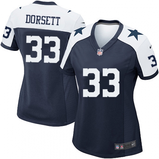 Women's Nike Dallas Cowboys 33 Tony Dorsett Game Navy Blue Throwback Alternate NFL Jersey
