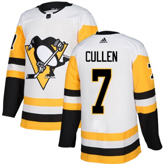 Men's Adidas Pittsburgh Penguins 7 Matt Cullen Authentic White Away NHL Jersey