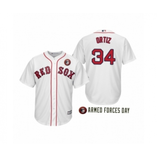 Women's Boston Red Sox 2019 Armed Forces Day David Ortiz 34David Ortiz White Jersey