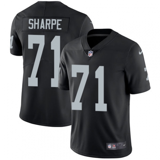 Youth Nike Oakland Raiders 71 David Sharpe Elite Black Team Color NFL Jersey