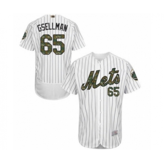 Men's New York Mets 65 Robert Gsellman Authentic White 2016 Memorial Day Fashion Flex Base Baseball Player Jersey