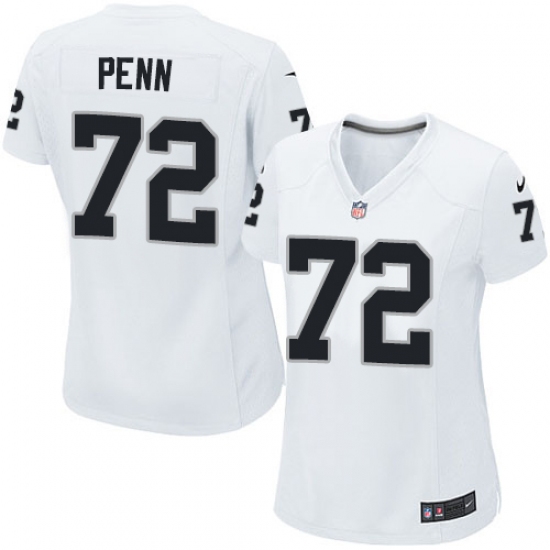 Women's Nike Oakland Raiders 72 Donald Penn Game White NFL Jersey