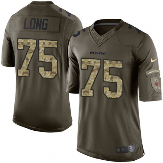 Men's Nike Chicago Bears 75 Kyle Long Elite Green Salute to Service NFL Jersey