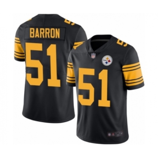 Men's Pittsburgh Steelers 51 Mark Barron Limited Black Rush Vapor Untouchable Football Jersey