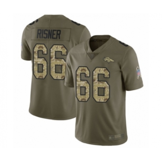 Men's Denver Broncos 66 Dalton Risner Limited Olive Camo 2017 Salute to Service Football Jersey