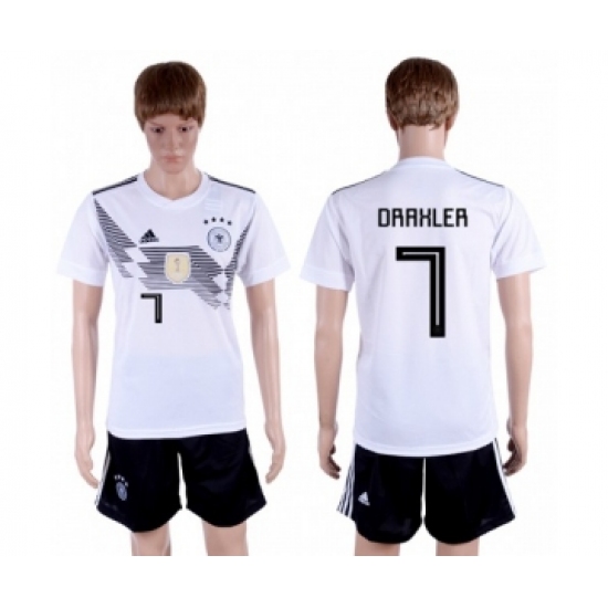 Germany 7 Draxler White Home Soccer Country Jersey