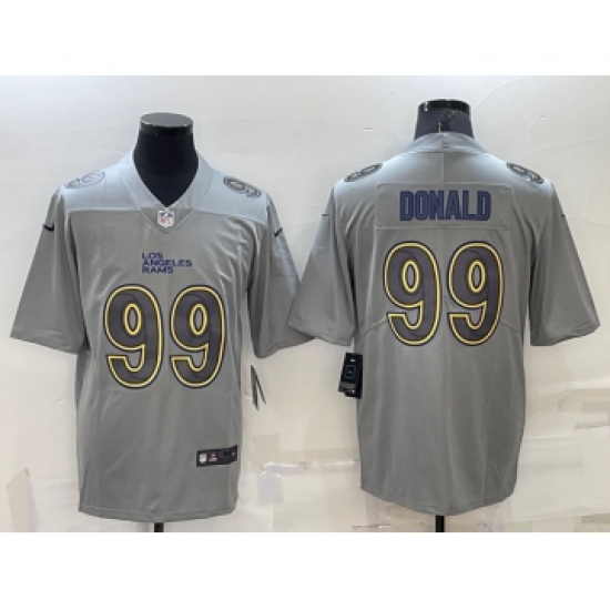 Men's Los Angeles Rams 99 Aaron Donald Grey Atmosphere Fashion Vapor Untouchable Stitched Limited Jersey
