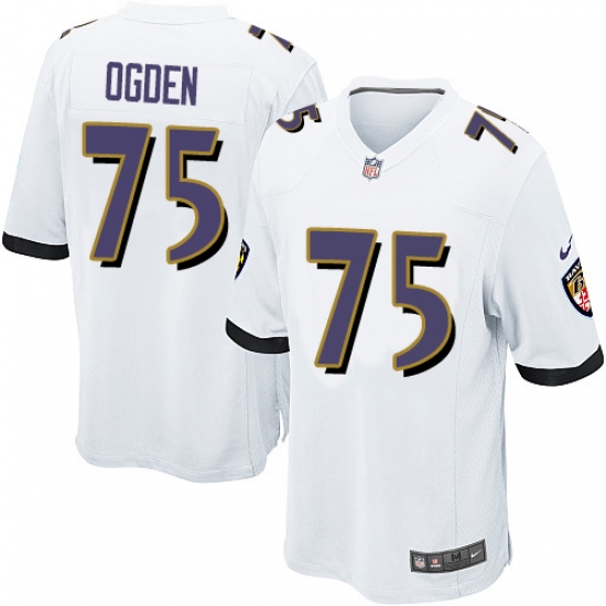 Men's Nike Baltimore Ravens 75 Jonathan Ogden Game White NFL Jersey