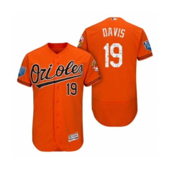 Men's Orange Baltimore Orioles 19 Chris Davis 2018 Spring Training Flex Base Jersey