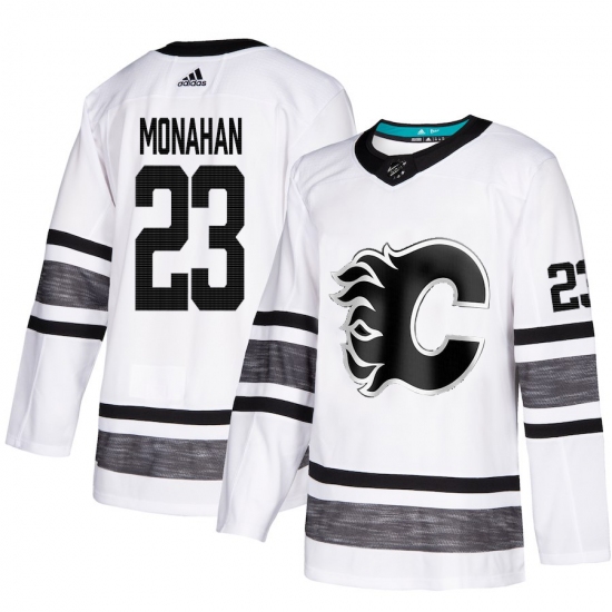 Men's Adidas Calgary Flames 23 Sean Monahan White 2019 All-Star Game Parley Authentic Stitched NHL Jersey