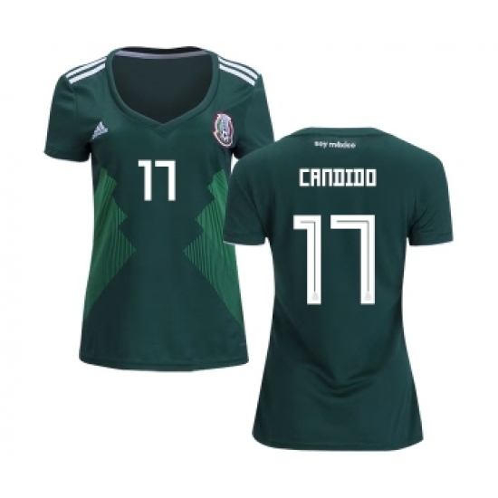 Women's Mexico 17 Candido Home Soccer Country Jersey