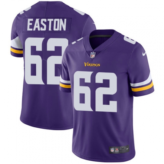 Youth Nike Minnesota Vikings 62 Nick Easton Purple Team Color Vapor Untouchable Limited Player NFL Jersey