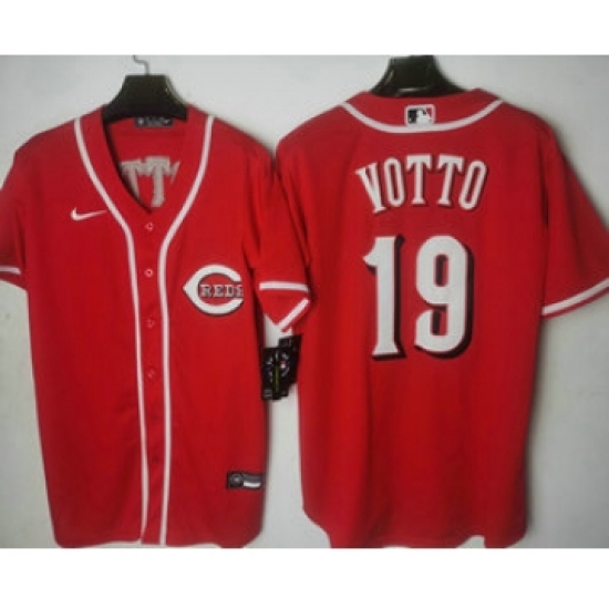 Men's Cincinnati Reds 19 Joey Votto Red Stitched MLB Cool Base Nike Jersey