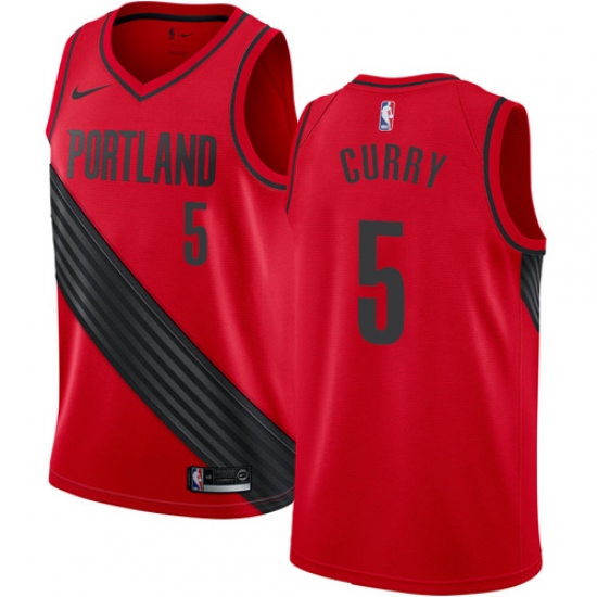 Women's Nike Portland Trail Blazers 5 Seth Curry Swingman Red NBA Jersey Statement Edition