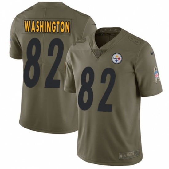 Youth Nike Pittsburgh Steelers 82 James Washington Limited Olive 2017 Salute to Service NFL Jersey