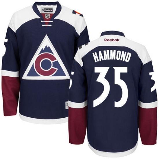 Youth Reebok Colorado Avalanche 35 Andrew Hammond Authentic Blue Third NHL Jersey