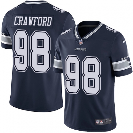Men's Nike Dallas Cowboys 98 Tyrone Crawford Navy Blue Team Color Vapor Untouchable Limited Player NFL Jersey