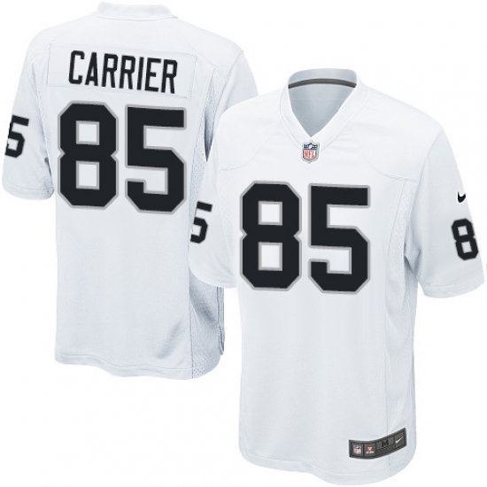 Men's Nike Oakland Raiders 85 Derek Carrier Game White NFL Jersey