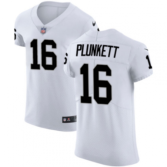 Men's Nike Oakland Raiders 16 Jim Plunkett White Vapor Untouchable Elite Player NFL Jersey