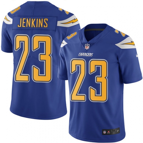 Men's Nike Los Angeles Chargers 23 Rayshawn Jenkins Limited Electric Blue Rush Vapor Untouchable NFL Jersey