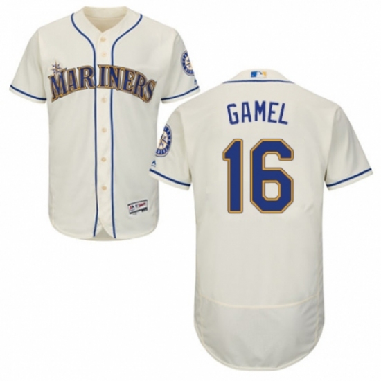 Men's Majestic Seattle Mariners 16 Ben Gamel Cream Alternate Flex Base Authentic Collection MLB Jersey