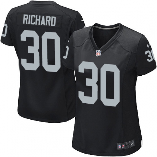 Women's Nike Oakland Raiders 30 Jalen Richard Game Black Team Color NFL Jersey