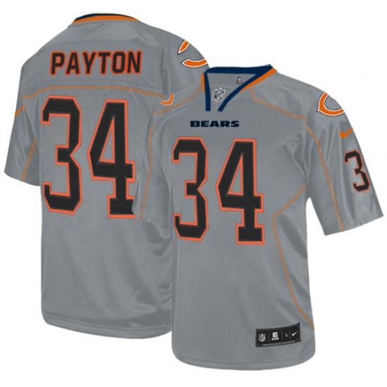 Youth Nike Chicago Bears 34 Walter Payton Elite Lights Out Grey NFL Jersey