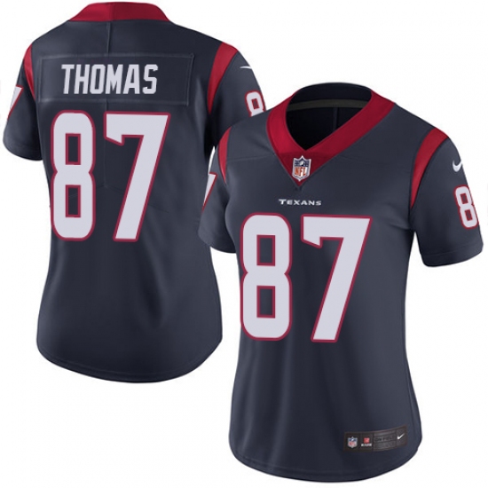 Women's Nike Houston Texans 87 Demaryius Thomas Navy Blue Team Color Vapor Untouchable Limited Player NFL Jersey