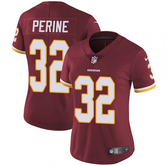 Women's Nike Washington Redskins 32 Samaje Perine Burgundy Red Team Color Vapor Untouchable Limited Player NFL Jersey