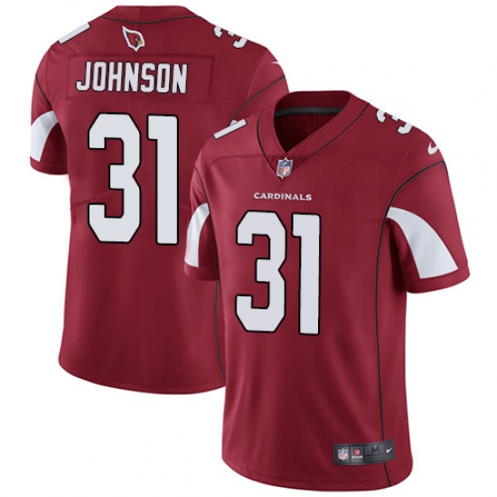 Men's Nike Arizona Cardinals 31 David Johnson Red Team Color Vapor Untouchable Limited Player NFL Jersey