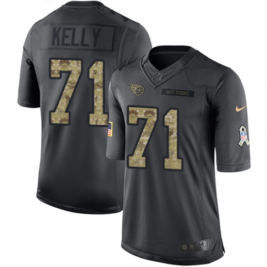 Men Nike Tennessee Titans 71 Dennis Kelly Limited Black 2016 Salute to Service NFL Jersey