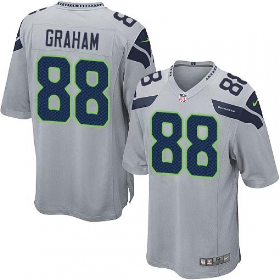 Men's Nike Seattle Seahawks 88 Jimmy Graham Game Grey Alternate NFL Jersey