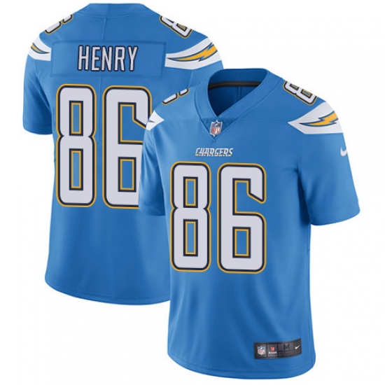 Men's Nike Los Angeles Chargers 86 Hunter Henry Electric Blue Alternate Vapor Untouchable Limited Player NFL Jersey