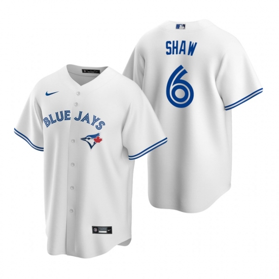 Men's Nike Toronto Blue Jays 6 Travis Shaw White Home Stitched Baseball Jersey