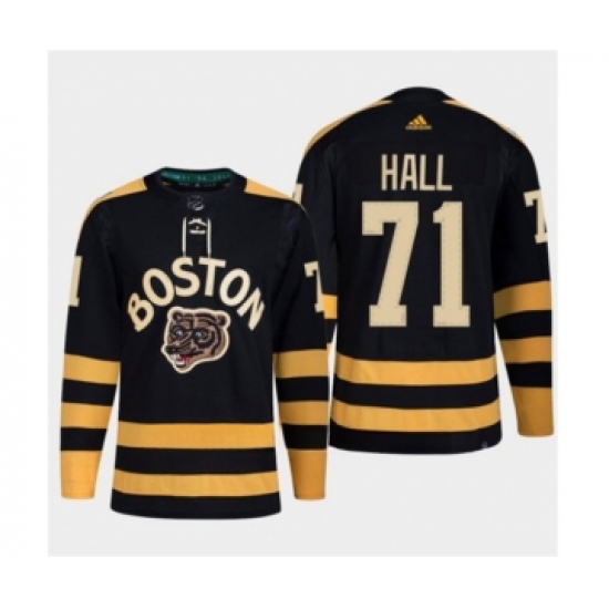 Men's Boston Bruins 71 Taylor Hall Black Classic Primegreen Stitched Jersey