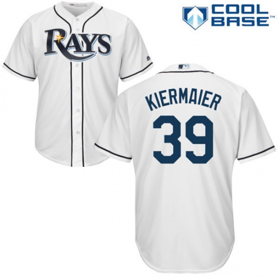 Youth Majestic Tampa Bay Rays 39 Kevin Kiermaier Authentic White Home Cool Base MLB Jersey