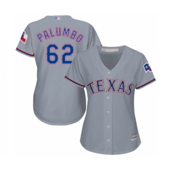 Women's Texas Rangers 62 Joe Palumbo Authentic Grey Road Cool Base Baseball Player Jersey
