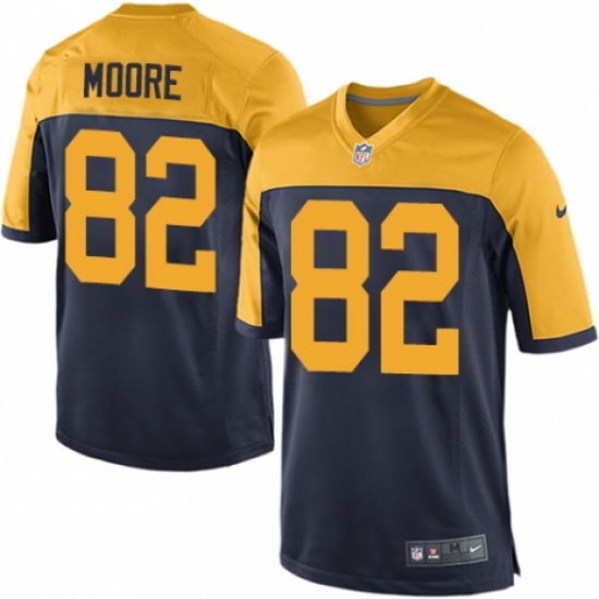 Men's Nike Green Bay Packers 82 J'Mon Moore Game Navy Blue Alternate NFL Jersey