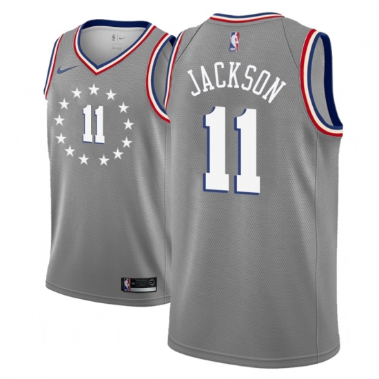 Men NBA 2018-19 Philadelphia 76ers 11 Demetrius Jackson City Edition Gray Jersey