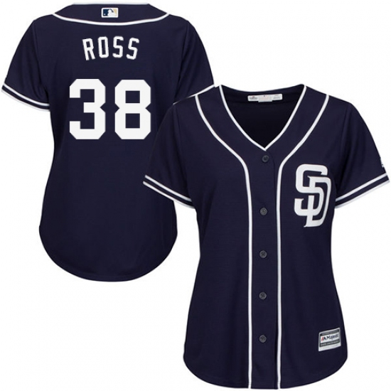 Women's Majestic San Diego Padres 38 Tyson Ross Replica Navy Blue Alternate 1 Cool Base MLB Jersey