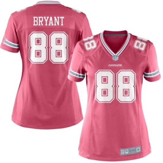 Women's Nike Dallas Cowboys 88 Dez Bryant Limited Pink NFL Jersey