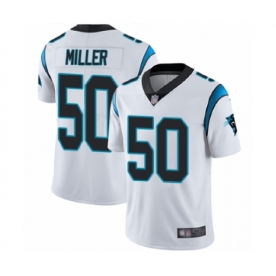 Men's Carolina Panthers 50 Christian Miller White Vapor Untouchable Limited Player Football Jersey