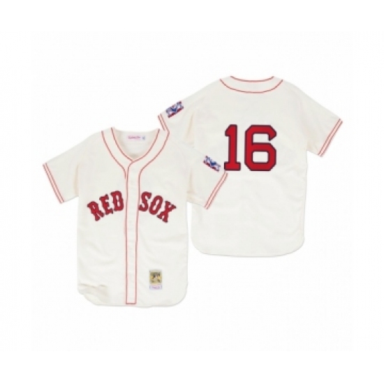 Men's Boston Red Sox 16 Andrew Benintendi Cream 1939 Authentic Home Jersey
