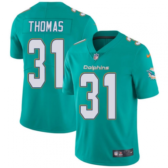 Men's Nike Miami Dolphins 31 Michael Thomas Aqua Green Team Color Vapor Untouchable Limited Player NFL Jersey