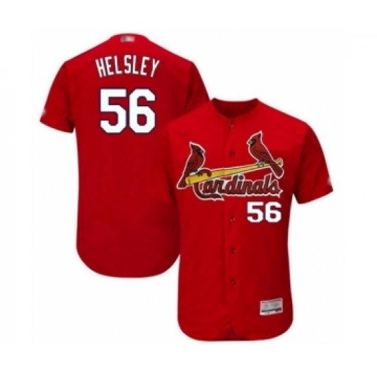 Men's St. Louis Cardinals 56 Ryan Helsley Red Alternate Flex Base Authentic Collection Baseball Player Jersey