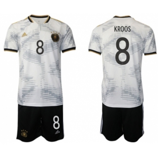 Men's Germany 8 Kroos White Home Soccer Jersey Suit