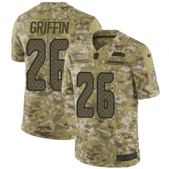 Men's Nike Seattle Seahawks 26 Shaquill Griffin Limited Camo 2018 Salute to Service NFL Jersey