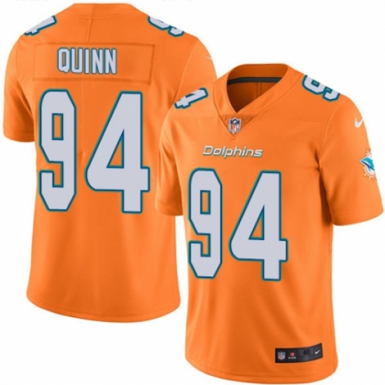 Men's Nike Miami Dolphins 94 Robert Quinn Elite Orange Rush Vapor Untouchable NFL Jersey
